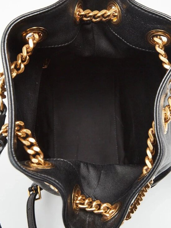 Yves Saint Laurent Black Quilted Lambskin Leather Jamie Backpack Bag main image 5